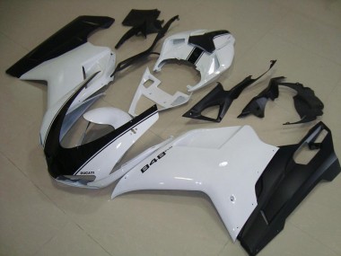 Bianco Nero Opaco Carene Moto Ducati 848 1098 1198 07-14