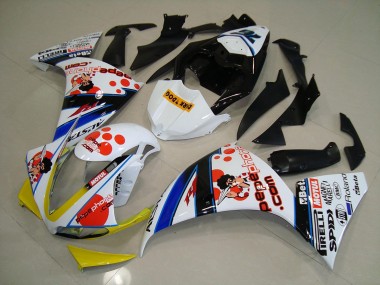 Bianco Nero Pepe Phone Carene Moto Yamaha R1 12-14