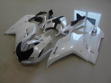 Bianco Perla Nero Banda Carene Moto Ducati 848 1098 1198 07-14