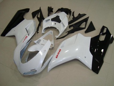 Bianco Perla Nero Carene Moto Ducati 848 1098 1198 07-14