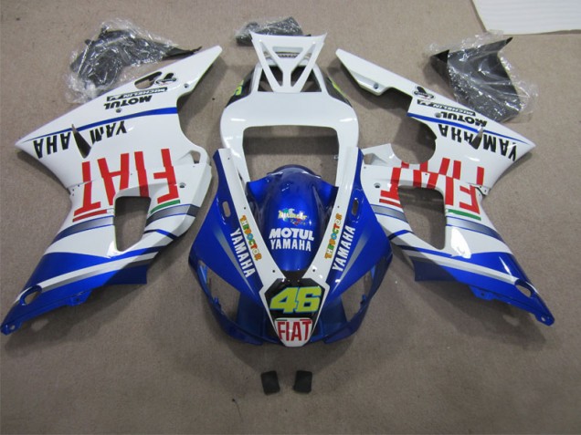 Blu Bianco Motul Fiat 46 Carene Moto Yamaha R1 98-99