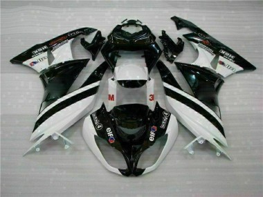 Nero Bianco 3M Touch4 Kits Carenatura Moto Iniezione Kawasaki ZX6R 09-12