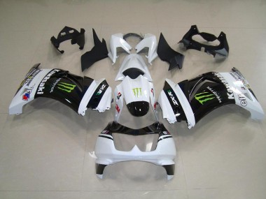 Nero Bianco Monster Kits Carenatura Motocicletta Completo ABS Kawasaki ZX 250R 08-12