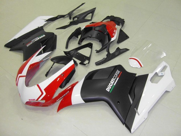 Nero Opaco Bianco Rosso Carene Moto Ducati 848 1098 1198 07-14