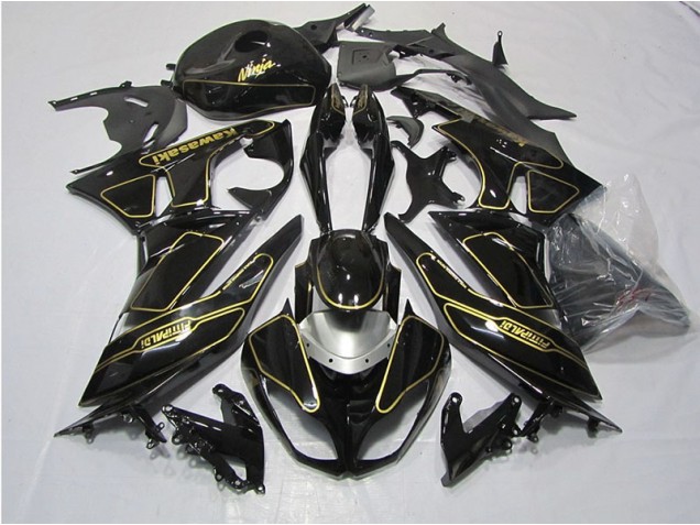 Nero Oro Carene Moto Kawasaki ZX6R 09-12