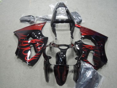 Nero Rosso Fiamma Kit Carene Moto Kawasaki ZX6R 00-02