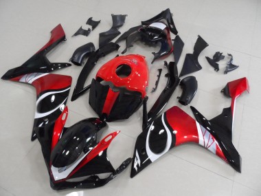 Nero Rosso Lucido Carene Moto Yamaha R1 07-08