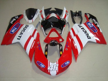 Rosso Bianco 46 Carene Moto Ducati 848 1098 1198 07-14