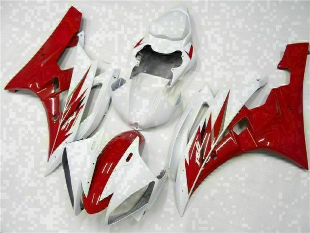 Rosso Bianco Kit Completo Carenatura Moto ABS Yamaha R6 06-07