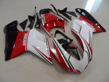 Rosso Bianco Kits Carene Moto Completa Ducati 848 1098 1198 07-14