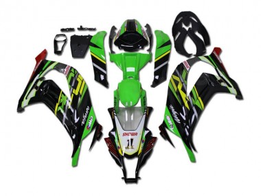 Verde Nero ABS Kits Carenatura Moto Kawasaki ZX10R 11-15