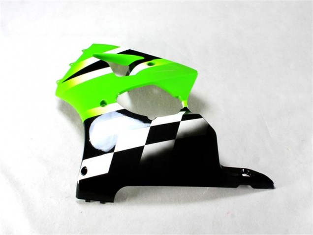 Verde Nero Bianco ABS Kits Carenatura Moto Kawasaki ZX6R 00-02