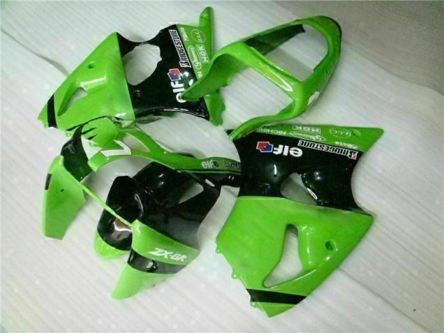 Verde Nero Kit Carenatura Moto Iniezione Kawasaki ZX6R 00-02