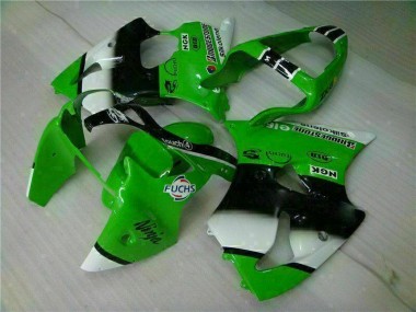 Verde Nero Kits Carenatura Moto Iniezione Kawasaki ZX6R 00-02