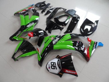 Verde Nero con Numero 66 Carene Moto Kawasaki ZX10R 11-15